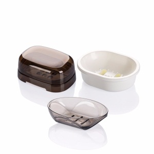茶花肥皂盒带盖旅行香皂盒沥水欧式卫生间创意北欧家用 茜拉普有盖皂盒