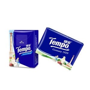 得宝（tempo）迷你印花纸手帕7片12包 迷你面巾纸餐巾纸德宝纸巾便携式（天然无香）