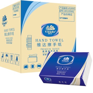 维达（Vinda） 维达VS2056商务擦手纸200张20包纸巾 酒店宾馆卫生间厕所公用 三折擦手纸