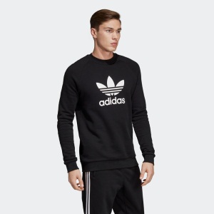 阿迪达斯官网adidas 三叶草TREFOIL CREW男装经典长袖圆领套头运动卫衣CW1235 如图 M