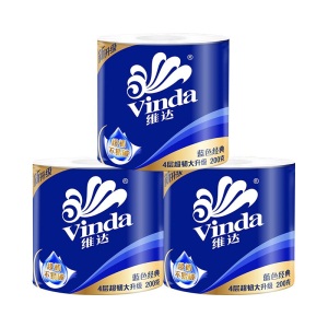 维达（Vinda）蓝色经典卷纸4层200克10卷20卷 家用卷筒纸巾卫生纸巾手纸厕纸 单提10卷装