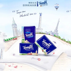 得宝（tempo）迷你印花纸手帕7片12包 迷你面巾纸餐巾纸德宝纸巾便携式（天然无香）