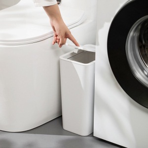 茶花分类垃圾桶带盖大号家用客厅卫生间按压弹盖塑料桶垃圾桶袋纸篓 咖色
