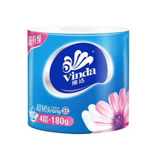 维达（Vinda）超韧有芯卷纸4层180克×27卷 卷筒纸巾厕纸手纸卫生纸（整箱）