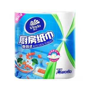 维达（Vinda）厨房用纸4提8卷 厨房加厚吸水吸油纸巾卷纸 卷筒纸家庭装（新旧包装随机发货） 厨房卷纸