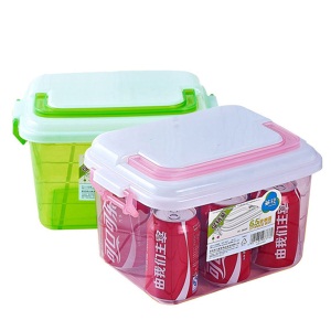 茶花收纳箱6.5L塑料带提手整理百纳箱保健药箱储物盒工具箱（单个装） 颜色随机