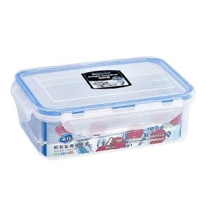 茶花保鲜盒冰箱收纳盒塑料饭盒大容量水果便携密封带扣储物保鲜盒便当盒 650ml (17.5*11.3*5.8cm)