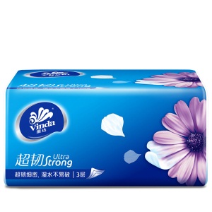 维达（Vinda） 超韧系列软包抽纸3层130抽6包纸巾家庭装面纸1提多省包邮
