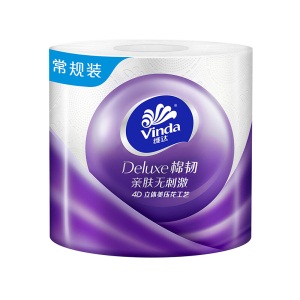 维达（Vinda）棉韧立体美有芯卷纸4层125克30卷 压花家用手纸厕纸卫生纸卷筒纸整箱实惠装纸巾 125克30卷家庭装