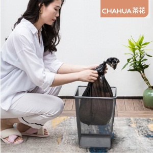 茶花加厚垃圾袋家用厨房客厅收纳断点式清洁塑料袋量贩装混色装 中号【300只】45*50cm