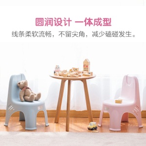 茶花塑料儿童凳子椅子小板凳靠背椅子换鞋浴室凳防滑凳幼儿园餐桌椅 颜色随机