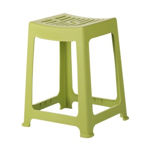 【包邮】茶花塑料凳子家用板凳浴室凳加厚型防滑条纹高方凳弧形凳 绿色4个装【46.6cm】
