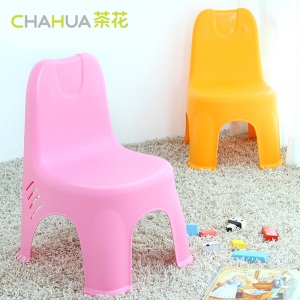 茶花塑料儿童凳子椅子小板凳靠背椅子换鞋浴室凳防滑凳幼儿园餐桌椅 颜色随机