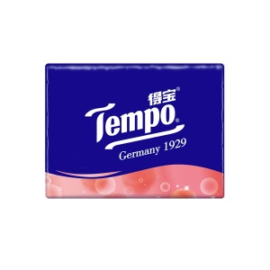 得宝（Tempo）手帕纸4层12包*2共24包 迷你有香面巾纸餐巾纸 德宝纸巾便携式(甜心桃味）