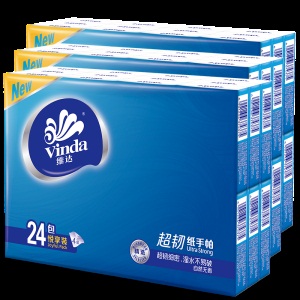 维达（Vinda）超韧迷你手帕纸4层7张24包72包  纸手帕餐巾纸卫生纸小包纸巾 三提72包装