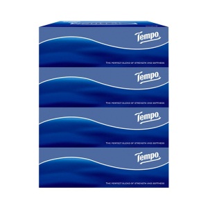 得宝（Tempo）盒装抽纸3层90抽4盒 德宝抽纸加厚抽取式卫生纸车载纸(天然无香)