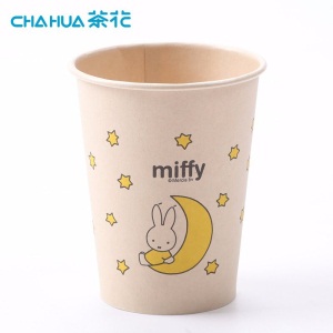 茶花米菲一次性纸杯加厚原浆PE淋膜杯办公家用纸杯杯子 大号40只（225ml）