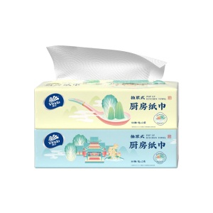 维达（Vinda）抽取式厨房纸巾80抽8包箱装 颐和园IP款去污吸油纸 吸水抽纸