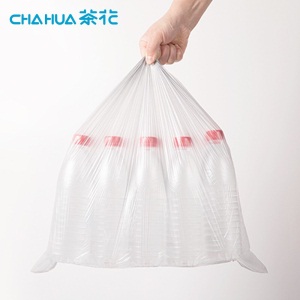 茶花垃圾袋45*50cm(100只)加厚平底式可分类干湿分离用废纸篓袋家用垃圾桶塑料袋 浅蓝色