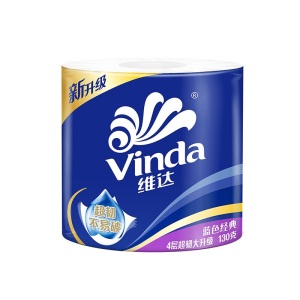 维达（Vinda）蓝色经典卷纸4层加厚130克30卷 有芯卷筒纸巾厕纸手纸卫生纸 整箱 30卷整箱