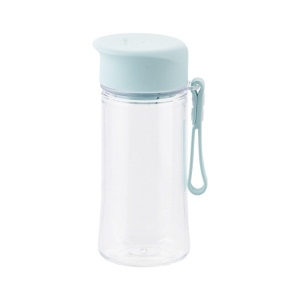 运动水杯塑料便携随手杯带盖创意学生户外健身水壶大容量水杯400ml（单个装） 蓝色（新老颜色随机）