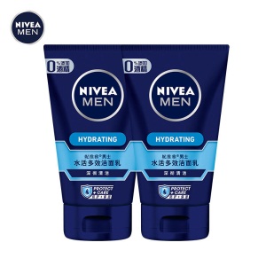 妮维雅(NIVEA)男士水活多效洁面乳100g 双支套装(洗面奶 护肤化妆品)