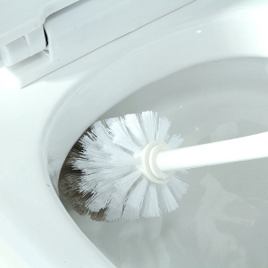 茶花座式圆形套装马桶刷卫生间浴室清洁刷塑料软毛洁厕刷颜色随机（一个装）