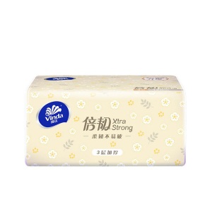 维达（Vinda）倍韧抽纸3层120抽30包 餐巾纸卫生纸巾 卫生纸巾抽擦手纸自然无香整箱