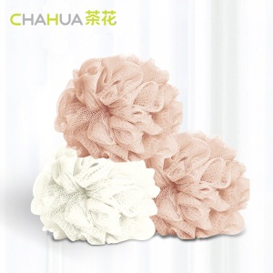 茶花棉柔亲肤大号洗澡神器沐浴多泡沫搓背澡巾泡澡浴球 亲肤沐浴花 2枚装