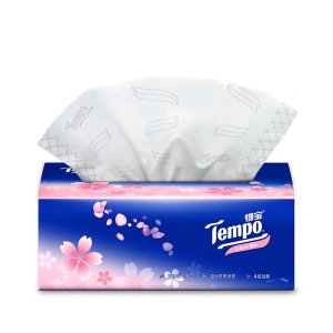 得宝（Tempo）樱花抽纸4层90抽8包 德宝抽纸加厚软抽卫生纸餐巾纸(樱花味)