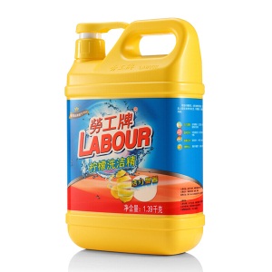 劳工牌（LABOUR）洗洁精大桶瓶装清洗剂(泵装) 清新柠檬2.78kg