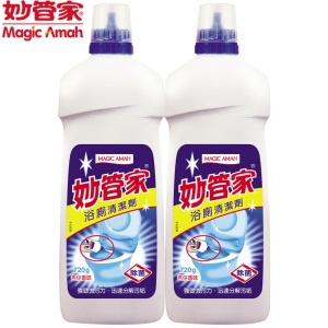 【台湾进口】妙管家(Magic Amah)芳香浴厕除菌洁厕剂持久芳香浴室家用卫生间清洁剂厕所除臭液 2瓶装720g酸性浴厕洁厕剂杏仁香味