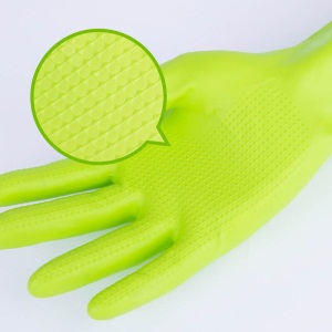 妙洁清洁橡胶手套 无味低敏厚皮实耐用防滑家务厨房洗碗 中号