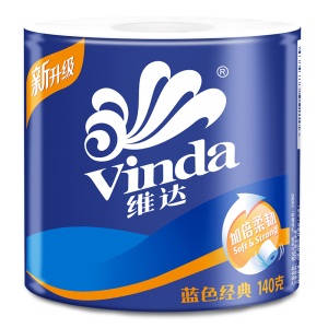 维达(Vinda) 卷纸 蓝色经典4层140g卫生纸巾*27卷（整箱销售）