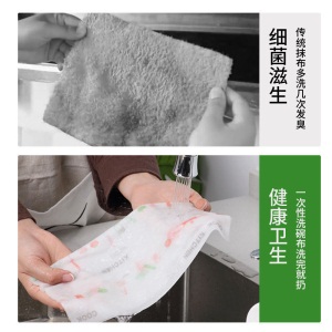 懒人抹布可水洗不沾油厨房无纺布巾干湿两用家用纸一次性洗碗布 无纺布1卷可水洗(25片)