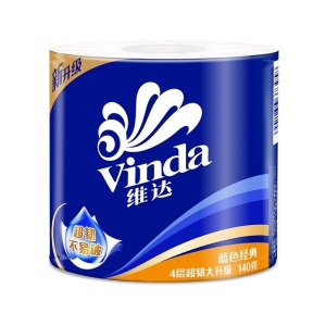 维达（Vinda）蓝色经典卷纸4层140克10卷20卷 家用卷筒纸巾卫生纸巾手纸厕纸 2提20卷装