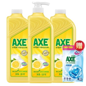 斧头牌洗洁精AXE洗涤灵厨房洗碗液1.08kg果蔬餐具清洗剂 柠檬1泵2补