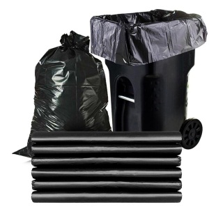 妙洁大号加厚平口物业垃圾袋 黑色超市搬家特大容量文明干湿垃圾分类 100*120cm120L50只