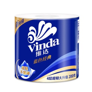 维达(Vinda) 卷纸 蓝色经典4层200g卫生纸巾*10卷