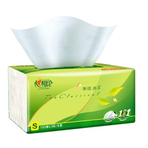 心相印抽纸 茶语丝享系列3层130抽面巾纸*24包纸巾（S plus码 母婴可用 整箱销售）（新老包装随机发货）