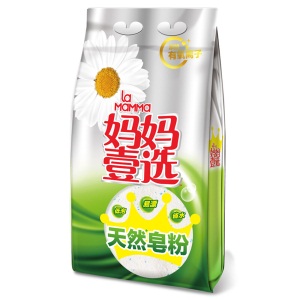 妈妈壹选天然皂粉洗衣粉银装800g*3袋