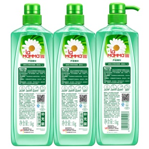 妈妈壹选洗洁精餐具净1kg+补充装1kg*2瓶 芦荟精华