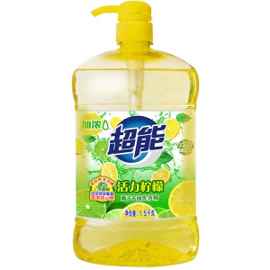 超能 活力柠檬洗洁精1.5kg*3+超能去油洗碗布*1（新老包装随机发货）