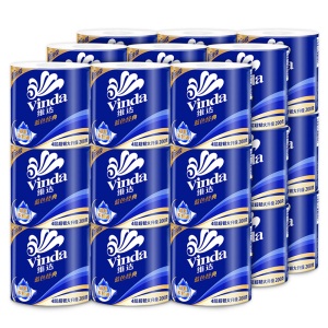 维达（Vinda）蓝色经典卷纸4层加厚200克27卷 有芯卷筒纸巾厕纸手纸卫生纸 整箱