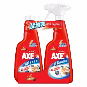 斧头牌（AXE）烟机清洗剂 强力去油厨房重油污净 油污清洁剂套装1kg 红石榴