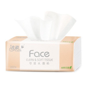 洁柔抽纸巾(C&S) 粉Face 柔韧330张面巾纸*24包 无香(M号 可湿水婴儿可用110抽每包)整箱销售 新老品交替发货