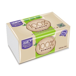 洁柔(C&S)抽纸 食品级自然木 亲肤3层120抽面巾纸*20包 无香（M号 母婴健康用纸 低白度类本色纸巾）整箱销售