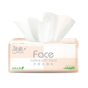 洁柔抽纸(C&S) 粉Face纸巾 柔韧300张面巾纸*27包 无香（经典面子系列可湿水 干湿两用母婴适用）整箱销售