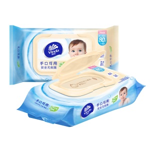 维达(Vinda) 湿巾 婴儿手口可用湿纸巾80片*3包（加赠4包婴儿抽纸）卫生洁肤 新旧交替发货