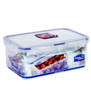 乐扣乐扣 塑料保鲜盒大号装饭盒 大容量密封零食品水果便当盒餐盒 厨房收纳盒冰箱冷冻储物盒子 长方形 1.4L